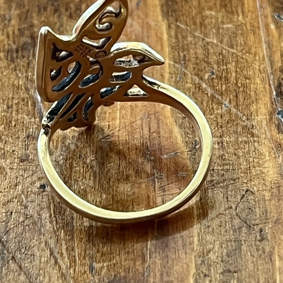 James Avery Retired 14K Yellow Gold Openwork Bird in Flight Dove cocktail ring - Picture 3 of 9